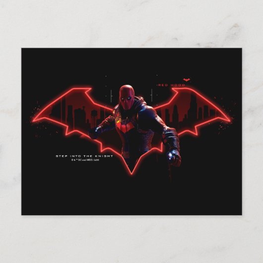 Carte Postale Gotham Chevaliers Hood rouge dans le logo (Devant)