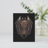 Carte Postale Gothic Bat Reading Dark Spell Book (Debout devant)