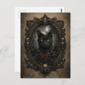 Carte Postale Gothic Black Cat Postcard - Dark Victorian (Devant / Derrière)