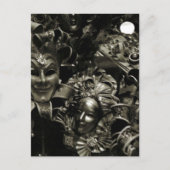 Carte Postale Gothic Dark Masquerade Masks Black and White (Devant)