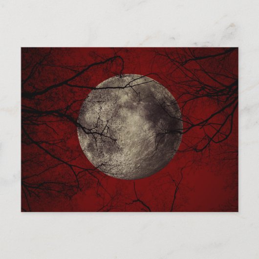 Carte Postale Gothic Full Moon avec Haunting Trees (Devant)