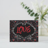 Carte Postale Gothic Hearts LOVE Valentine  (Debout devant)
