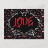 Carte Postale Gothic Hearts LOVE Valentine  (Devant)