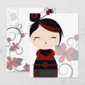 Carte postale Gothic Kokeshi (Devant / Derrière)