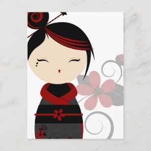 Carte postale Gothic Kokeshi