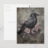 Carte Postale Gothic Raven Dark Academia Moody (Devant / Derrière)