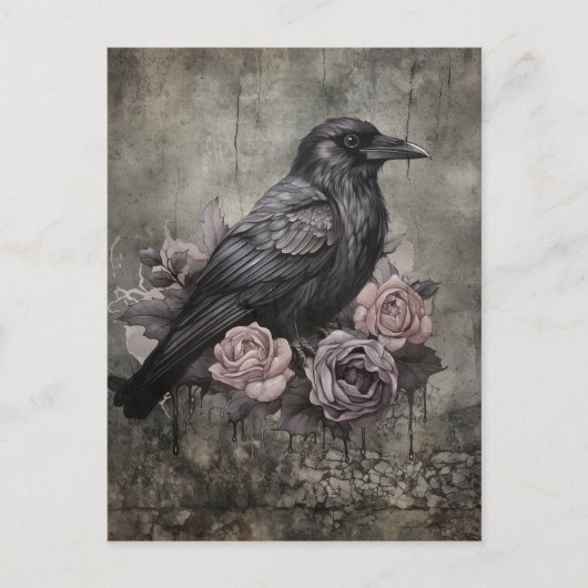 Carte Postale Gothic Raven Dark Academia Moody (Devant)