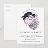 Carte Postale Gothic Raven Halloween Party Invitation (Devant / Derrière)