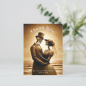 Carte Postale Gothic Sepia Skeleton Couple Wedding Thank You (Debout devant)