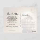 Carte Postale Gothic Sepia Skeleton Couple Wedding Thank You (Dos)