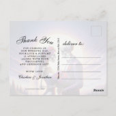 Carte Postale Gothic Skeleton Couple Red Roses Wedding Thank You (Dos)