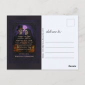 Carte Postale Gothic Sugar Skull Couple Wedding Thank You (Dos)