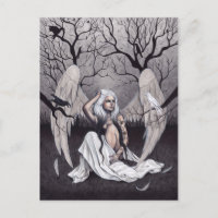 Carte postale Gothique Angel Black White Hope Desp