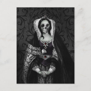Carte Postale Gothique Dame de crâne
