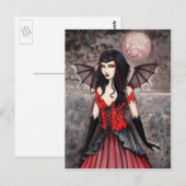 Carte postale gothique de Halloween de fée vampire (Devant / Derrière)
