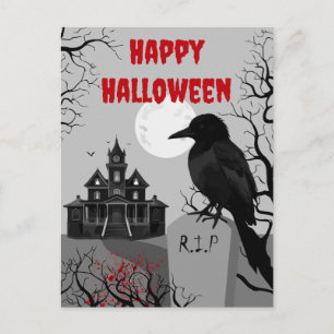 Carte postale gothique effrayante de joyeux Hallow