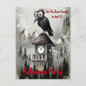 Carte Postale Gothique Fantaisiste Corbeau Drôle Halloween Ensor (Devant)