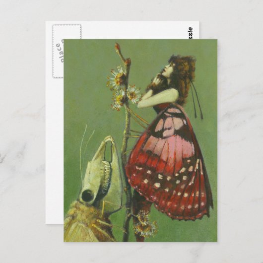 Carte postale Gothique Grim Moth Lady (Devant / Derrière)