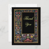 Carte postale gothique Merci personnalisable (Devant / Derrière)
