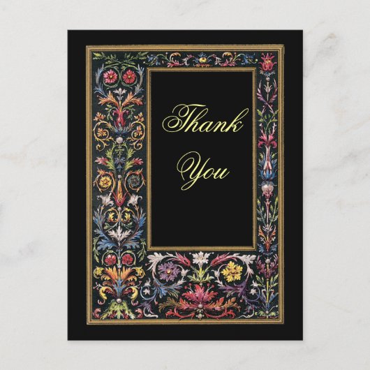 Carte postale gothique Merci personnalisable (Devant)