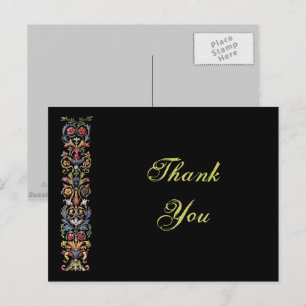 Carte postale gothique modifiable Merci