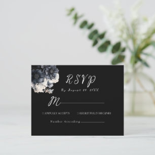 Carte Postale Gothique noir Halloween Mariage noir RSVP