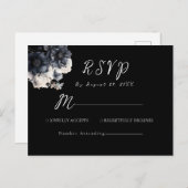 Carte Postale Gothique noir Halloween Mariage noir RSVP (Devant / Derrière)