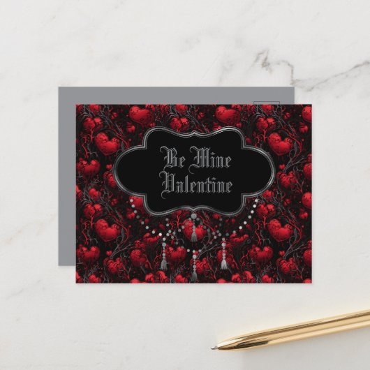 Carte Postale Gothique Sois Mienne Saint-Valentin (Devant/Arrière en situation)