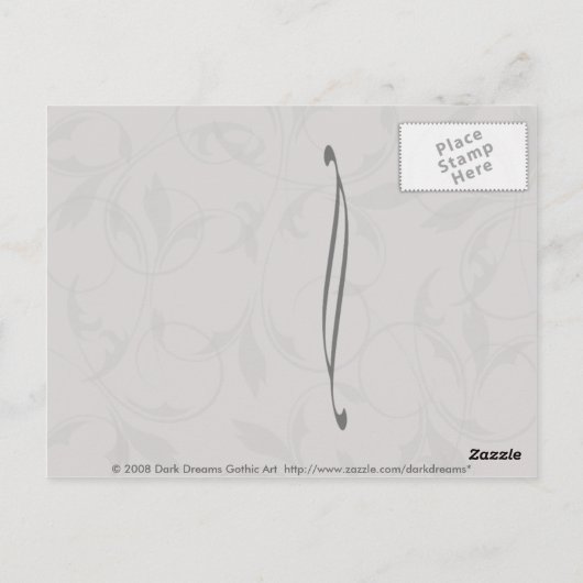 Carte postale gothique Tempest oubliée (Dos)
