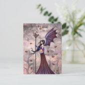 Carte postale gothique vampire Automne au coeur (Debout devant)
