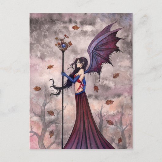 Carte postale gothique vampire Automne au coeur (Devant)