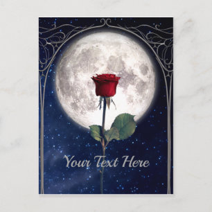 Carte Postale gothique, Vintage, Rose rouge, Romance foncée, Cie