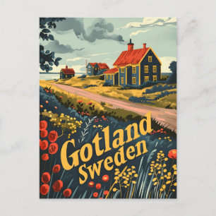 Carte Postale Gotland Suède tavel ad
