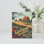 Carte Postale Gotland Suède tavel ad (Debout devant)