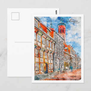 Carte Postale Gottingen Allemagne Travel Place Aquarelle