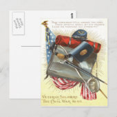 Carte Postale Gourde à baïonnette du drapeau américain de la gue (Devant / Derrière)