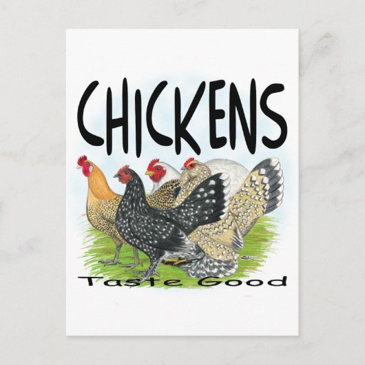 Carte Postale Goûtez Bien Aux Poulets ! (Devant)
