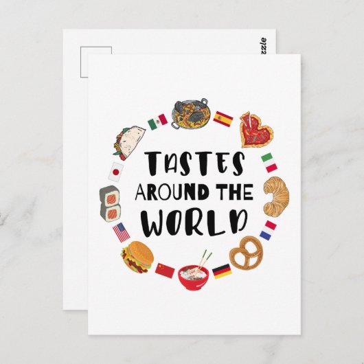 Carte Postale Goûts à travers le monde (Devant / Derrière)