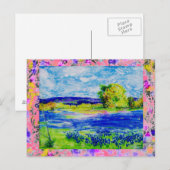 Carte Postale goutte d'eau fleur sauvage du bleuet (Devant / Derrière)