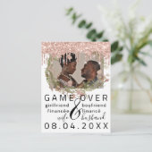 Carte Postale Gouttes d'argentEnregistrement drôle à la date bla (Debout devant)