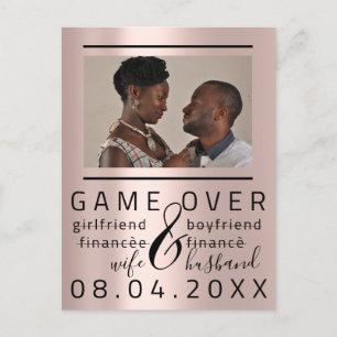 Carte Postale Gouttes d'argentPhoto de couple Funny Save The Dat