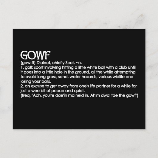 Carte Postale Gowf (Devant)