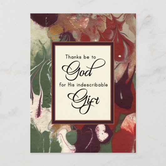 Carte Postale Grâce à Dieu pour Son Cadeau de Noël (Devant)