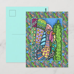 CARTE POSTALE GRÂCE À LA TURQUIE, AUX PLUMES DE PATCHWORK, À L'A