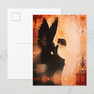 Carte Postale Grâce déchue – Réflexion mélancolique de l'ange