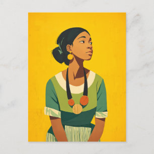 Carte Postale Grace en vert et or