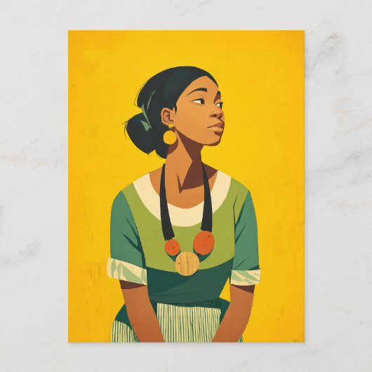 Carte Postale Grace en vert et or (Devant)