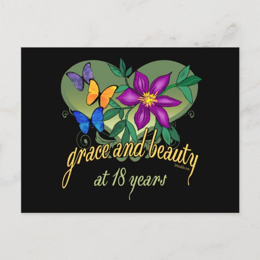 Carte Postale Grace et beauté à 18 ans (Devant)