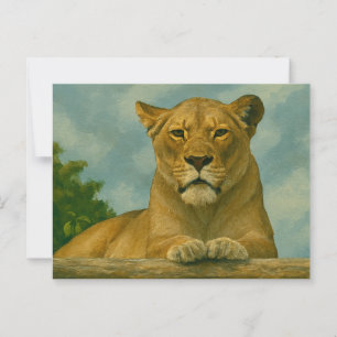 Carte Postale Grace Skybound - Lioness sur la haie