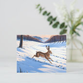 Carte Postale Graceful Bounds of Hare : Full of Winter Joy (Debout devant)